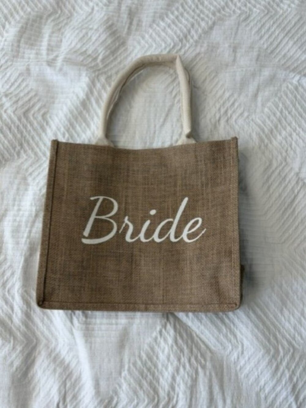 Bride Burlap Jute Tote Bag | Bachelorette Bridal Shower Wedding Gift